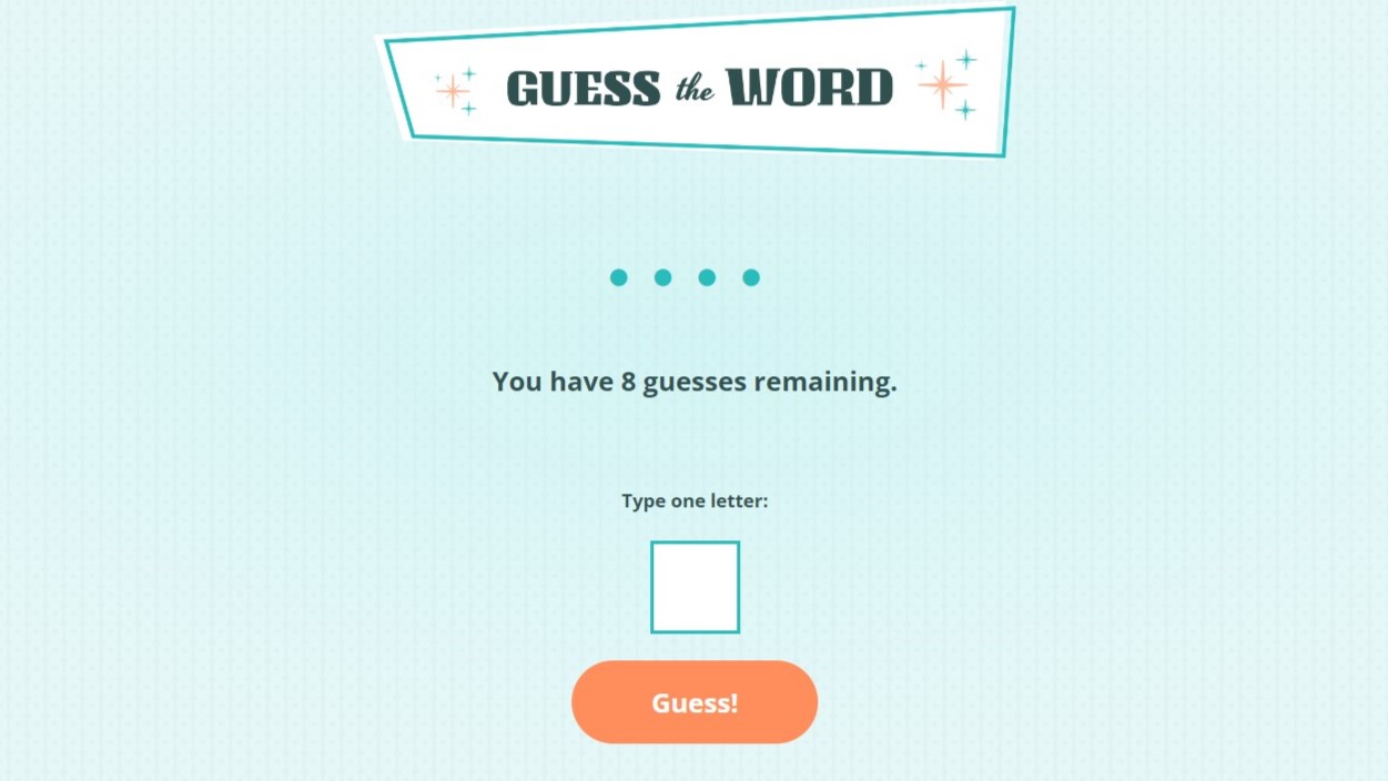 Guess The Word Game Project Screenshot